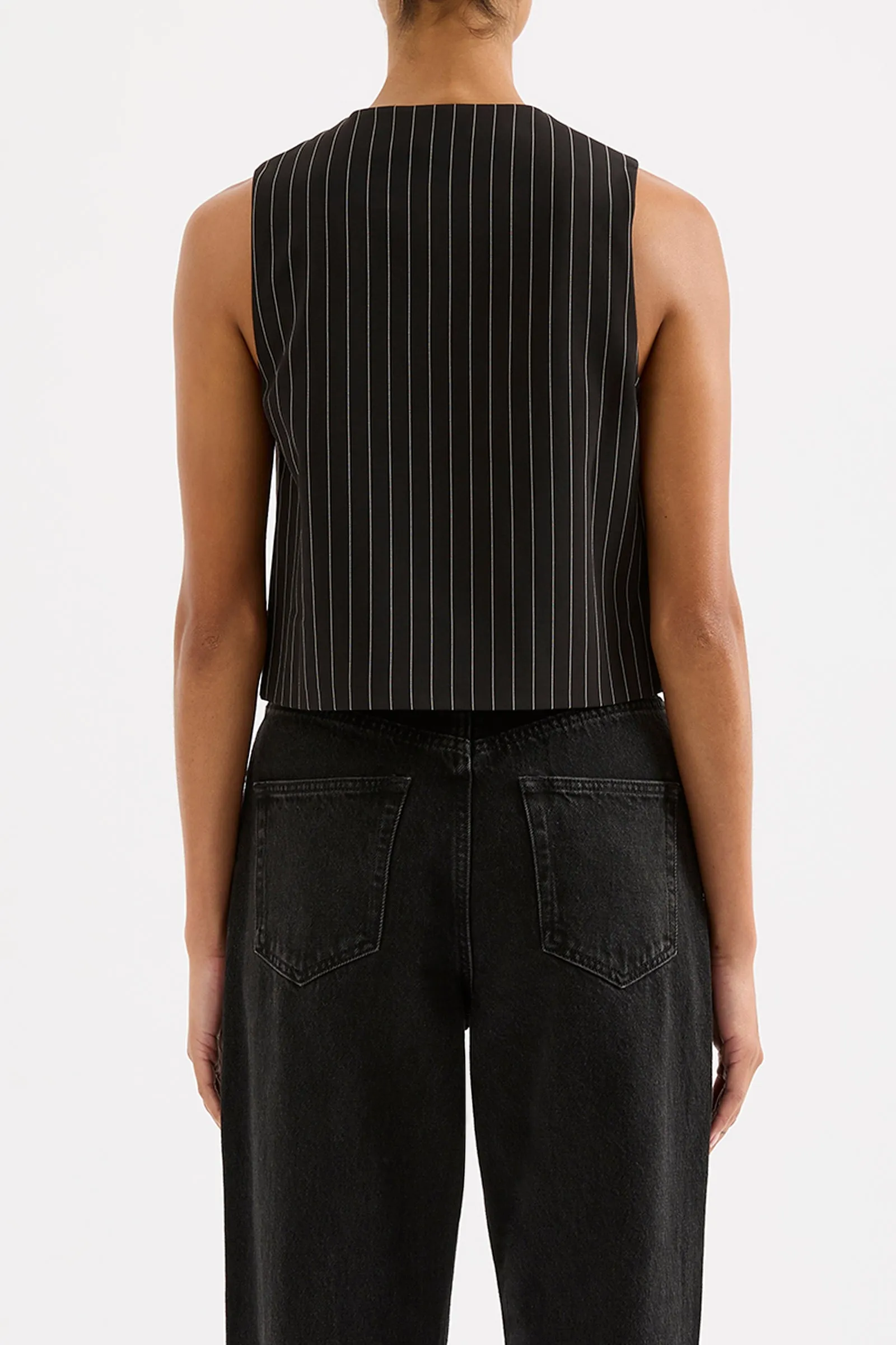 MAEVE PINSTRIPE VEST sold by Nude Lucy product image thumbnail 4