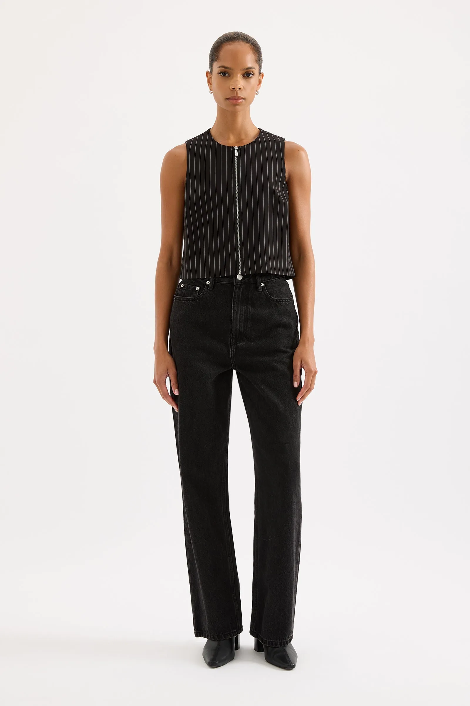 MAEVE PINSTRIPE VEST sold by Nude Lucy