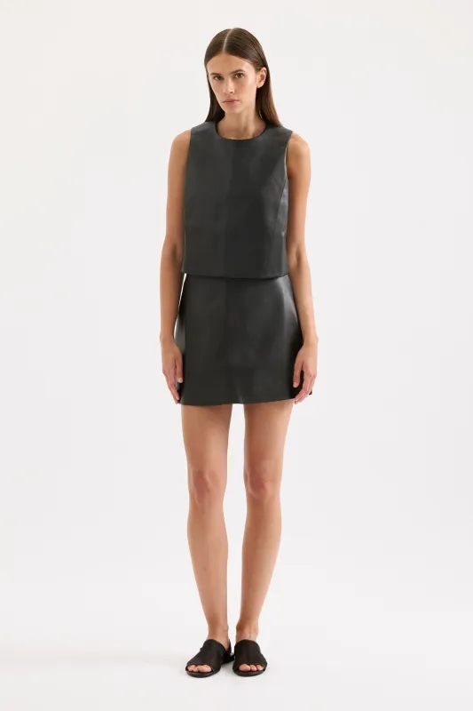 BEAUMONT VEGAN LEATHER MINI SKIRT sold by Nude Lucy