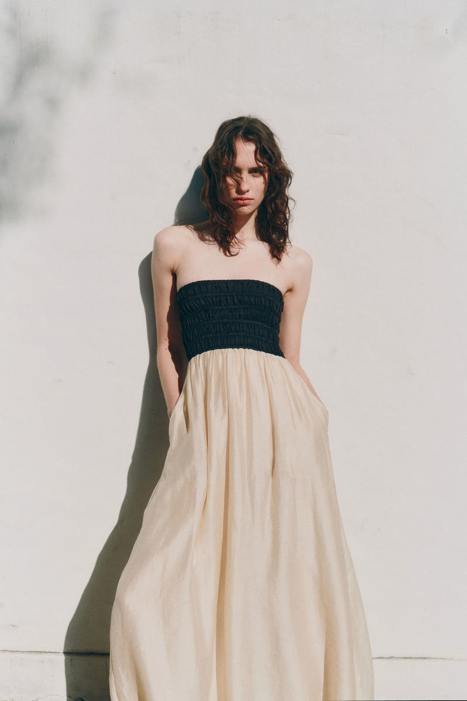 FRANCES SHIRRED MAXI DRESS sold by Nude Lucy