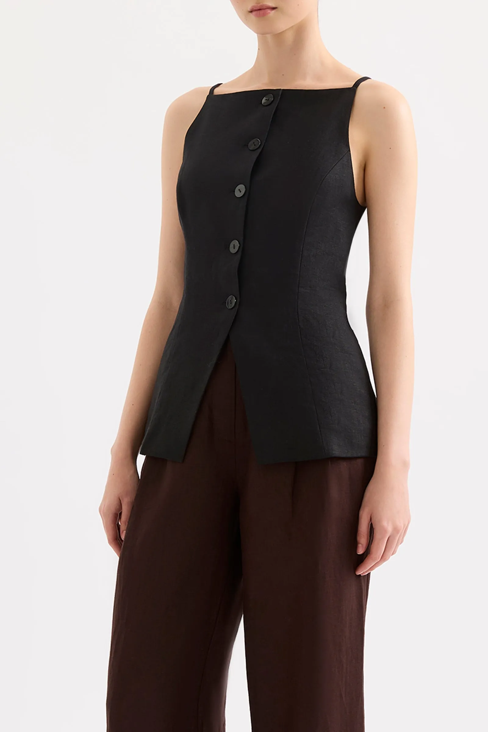 LAWRENCE LINEN VEST sold by Nude Lucy product image thumbnail 3