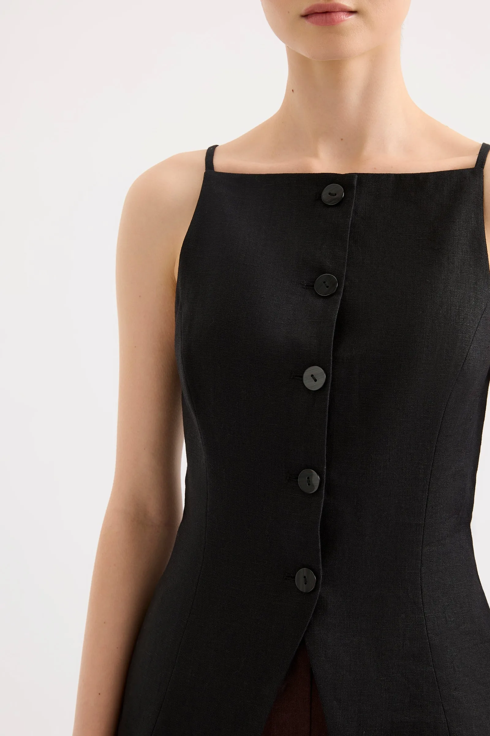 LAWRENCE LINEN VEST sold by Nude Lucy product image thumbnail 5