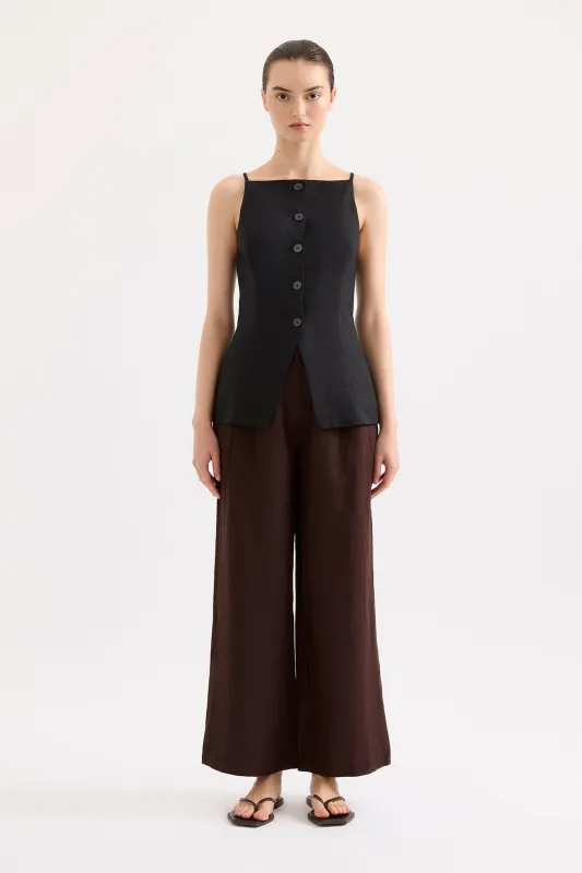 LAWRENCE LINEN VEST sold by Nude Lucy