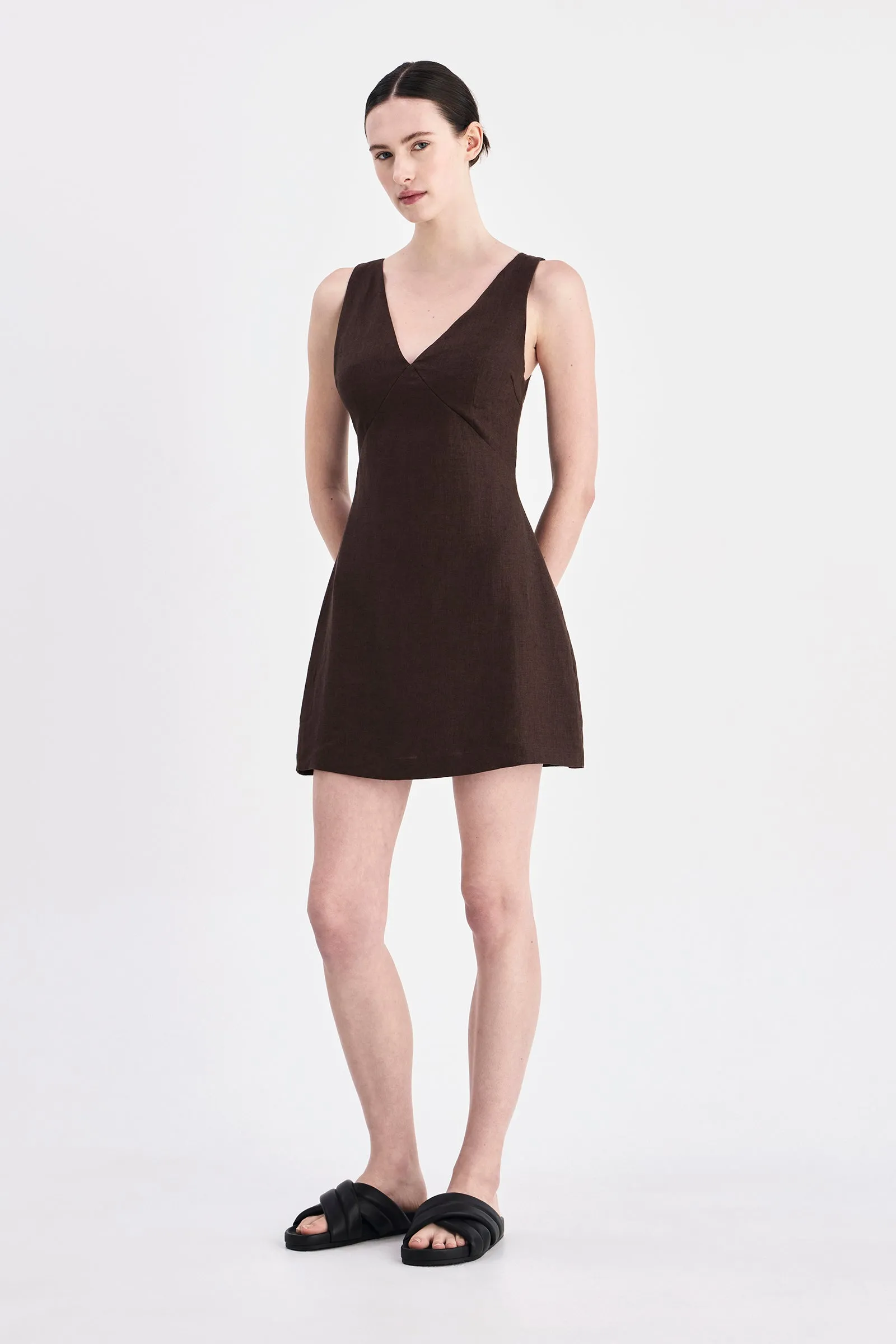 BLAIR LINEN MINI DRESS sold by Nude Lucy product image thumbnail 2