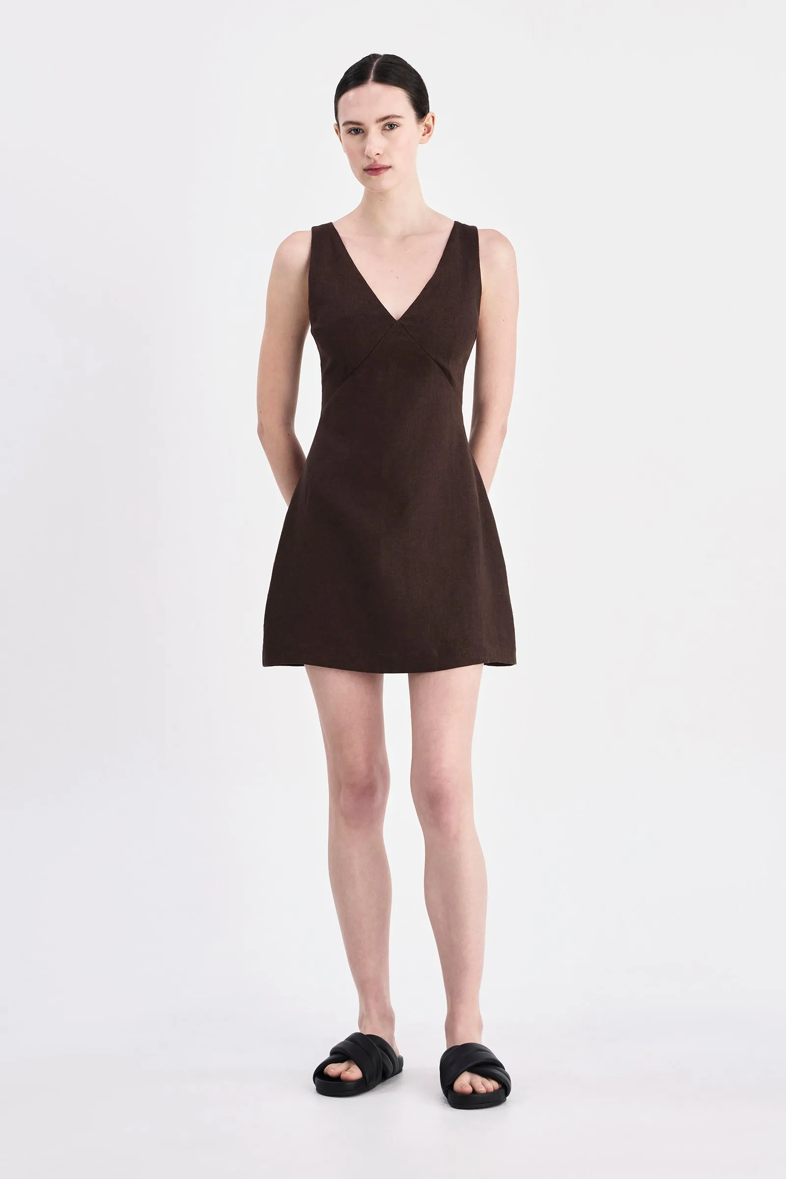 BLAIR LINEN MINI DRESS sold by Nude Lucy