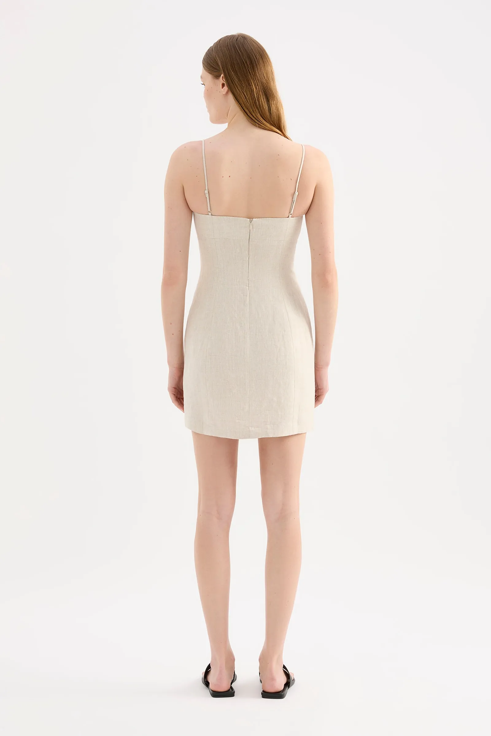 CARMELA LINEN MINI DRESS sold by Nude Lucy product image thumbnail 3