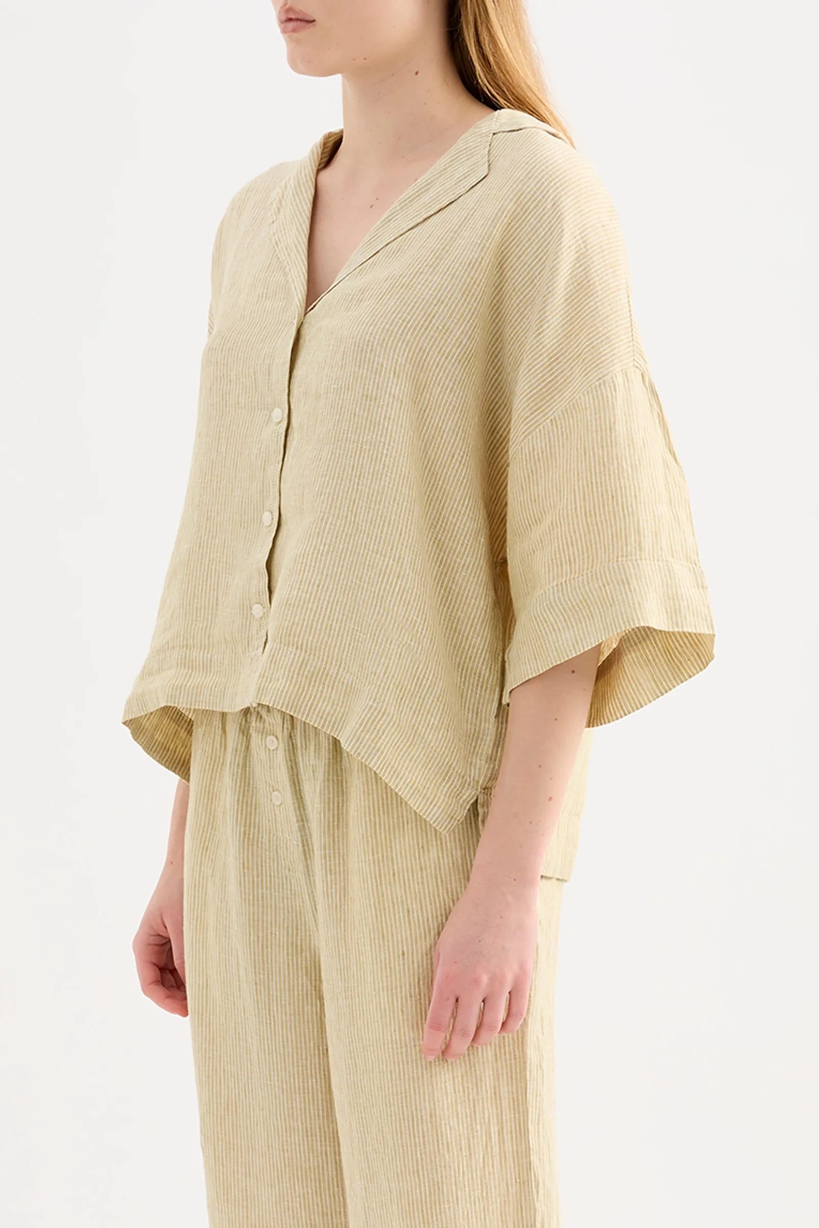 LOUNGE STRIPE LINEN SHIRT sold by Nude Lucy product image thumbnail 3