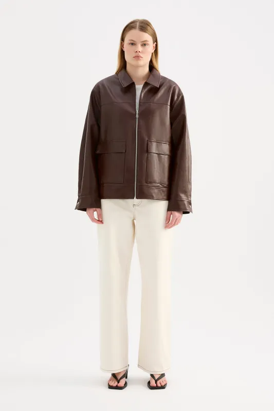 YAZ FAUX LEATHER JACKET sold by Nude Lucy