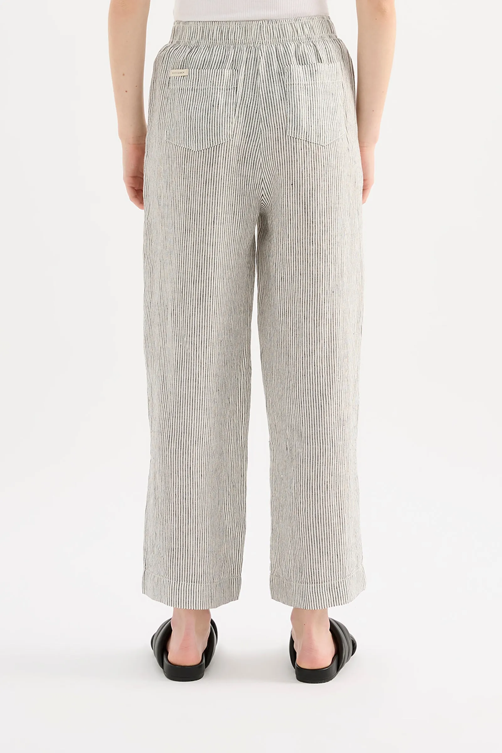 LOUNGE STRIPE LINEN CROP PANT sold by Nude Lucy product image thumbnail 4