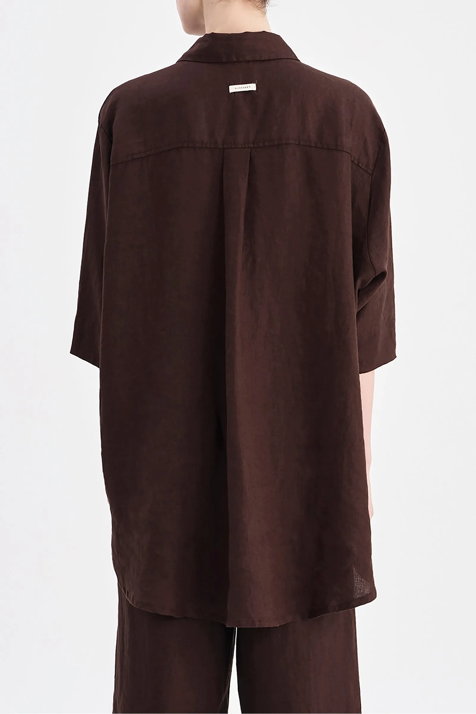 LOUNGE LINEN LONGLINE SHIRT sold by Nude Lucy product image thumbnail 2