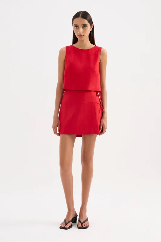 LOTTA LINEN MINI SKIRT sold by Nude Lucy