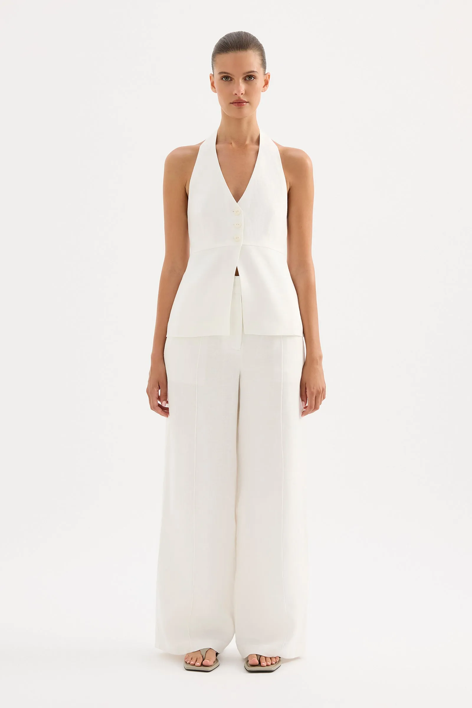 ZAYDA LINEN VEST sold by Nude Lucy
