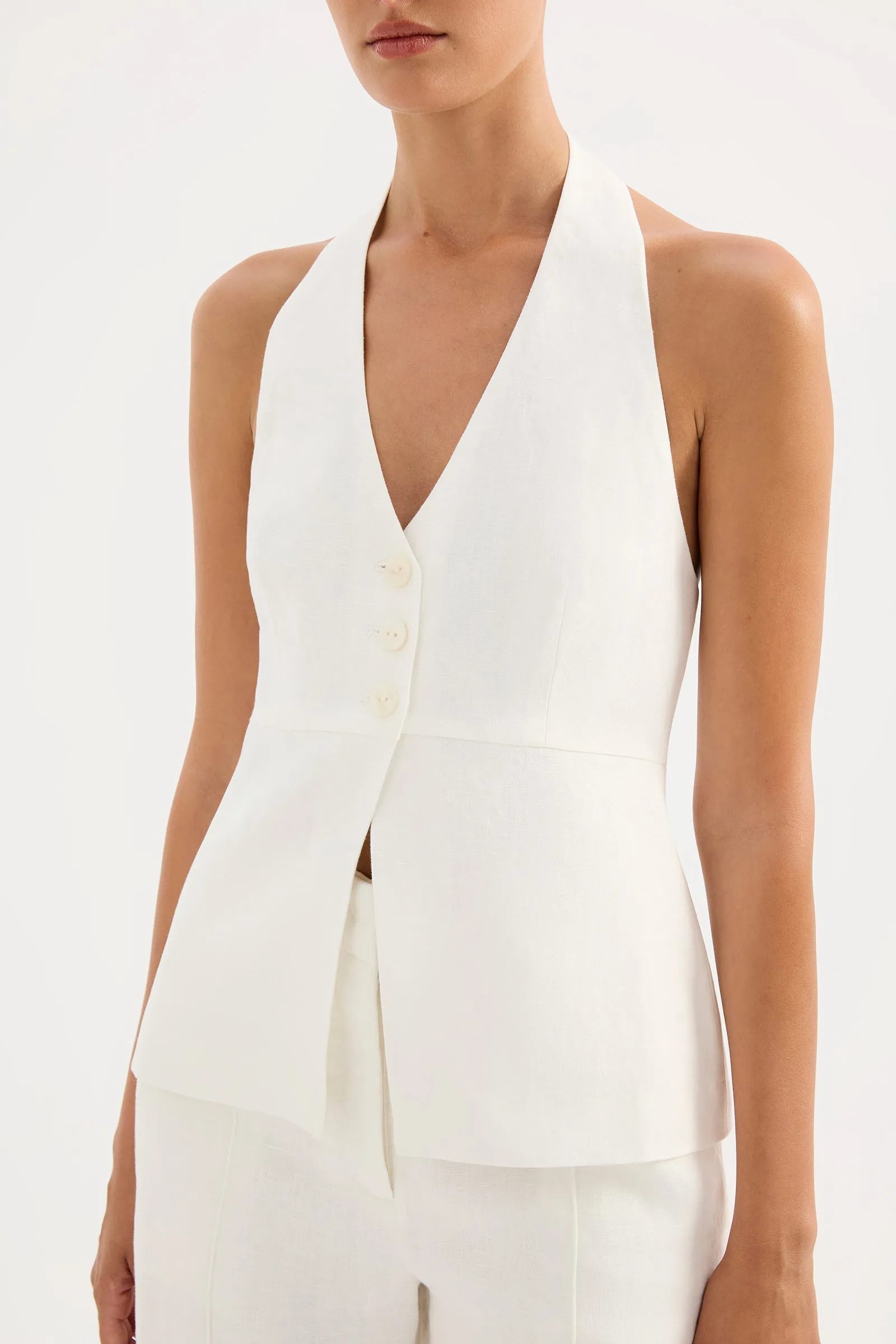 ZAYDA LINEN VEST sold by Nude Lucy product image thumbnail 5