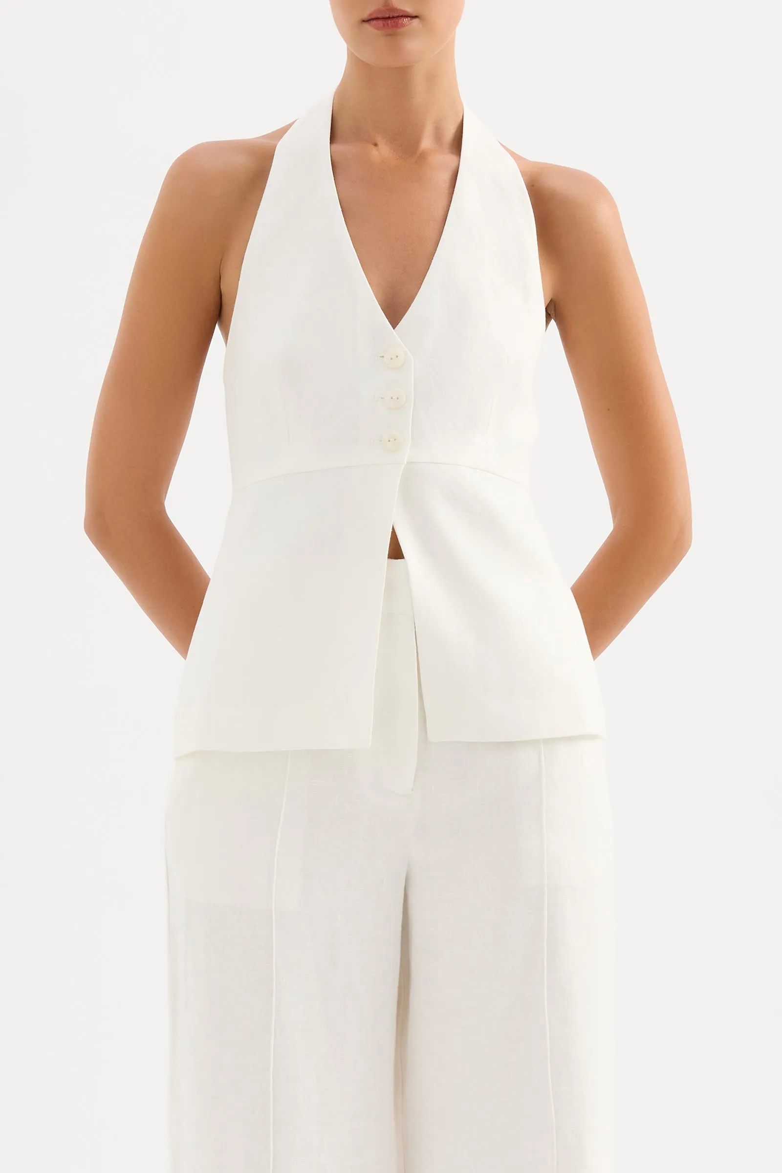 ZAYDA LINEN VEST sold by Nude Lucy product image thumbnail 2