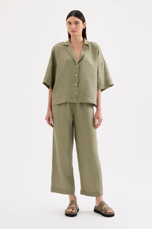 LOUNGE LINEN CROP PANT sold by Nude Lucy