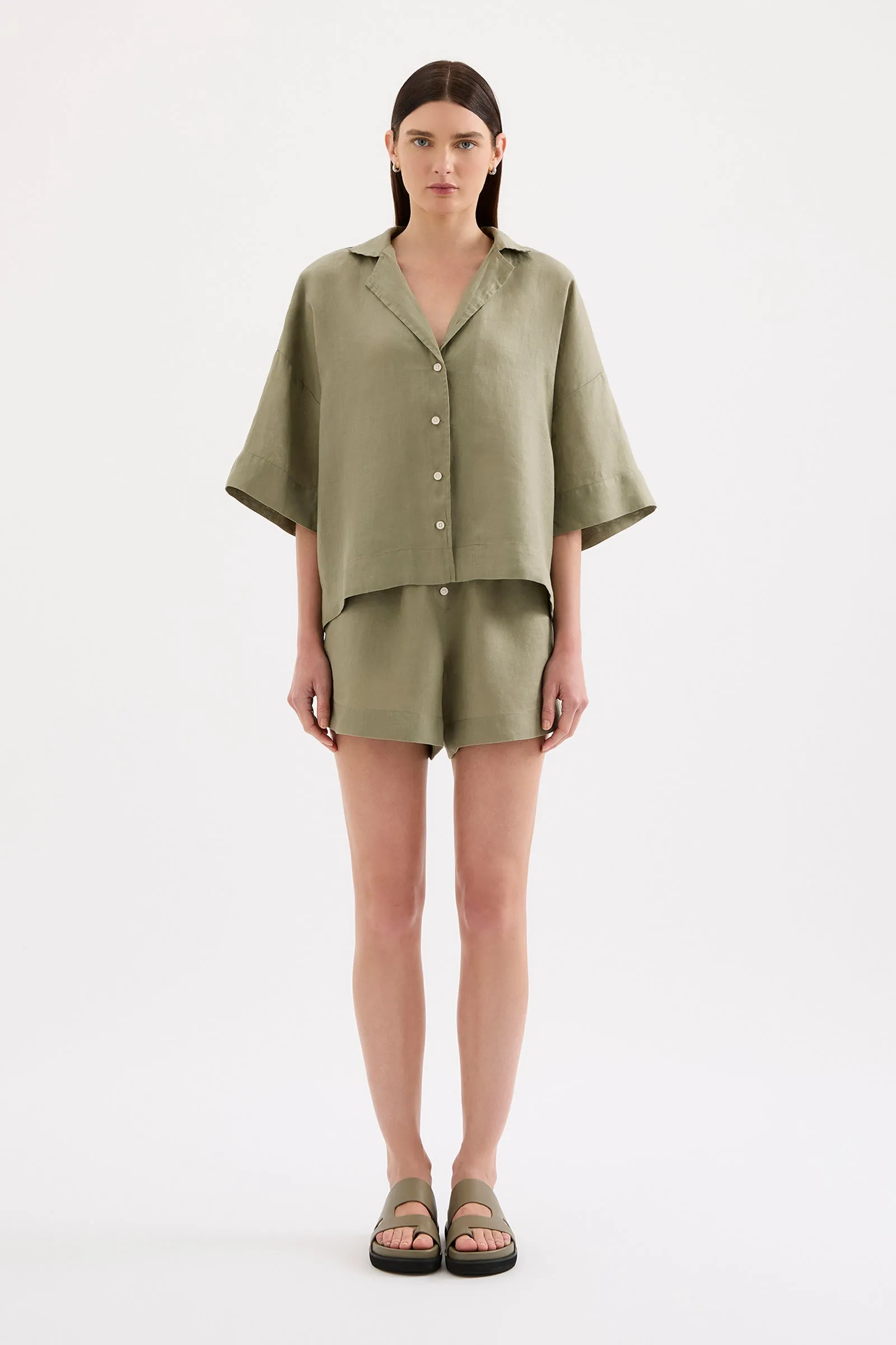LOUNGE LINEN SHIRT sold by Nude Lucy