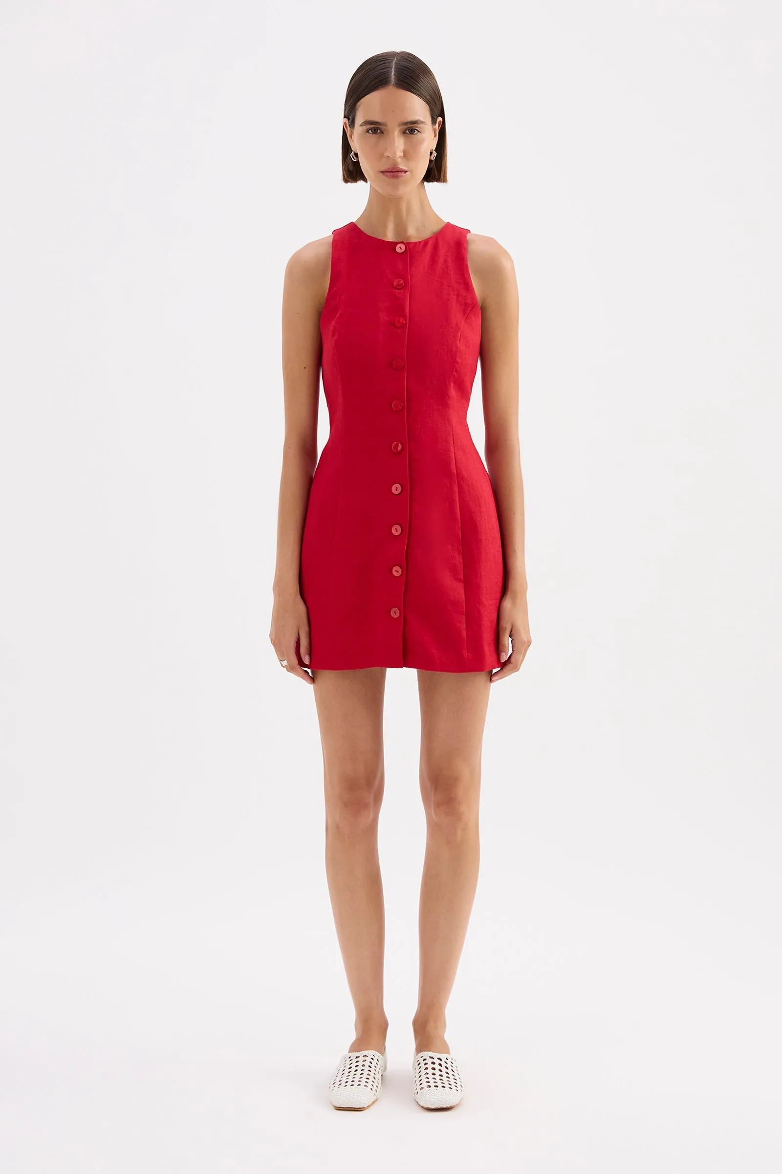 MAZI LINEN MINI DRESS sold by Nude Lucy product image thumbnail 2
