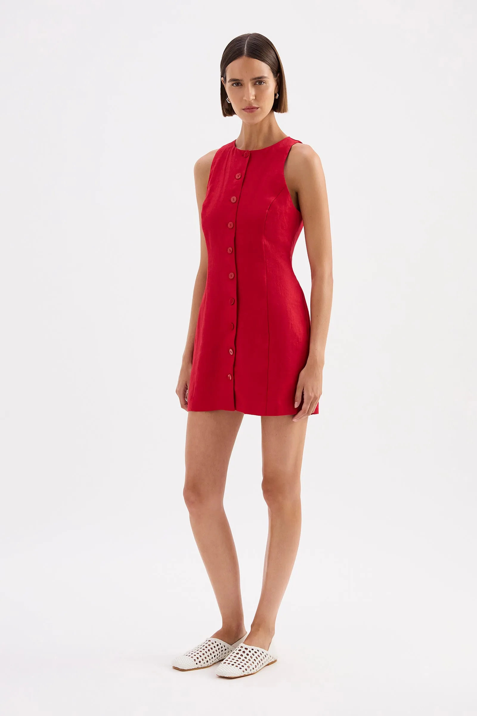 MAZI LINEN MINI DRESS sold by Nude Lucy product image thumbnail 3