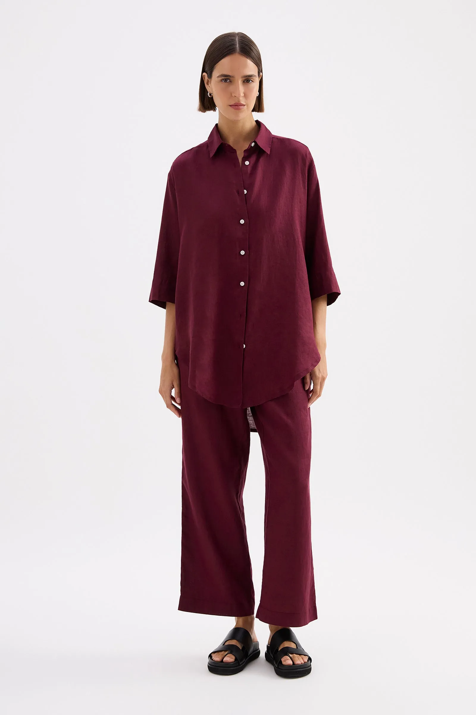 LOUNGE LINEN CROP PANT sold by Nude Lucy