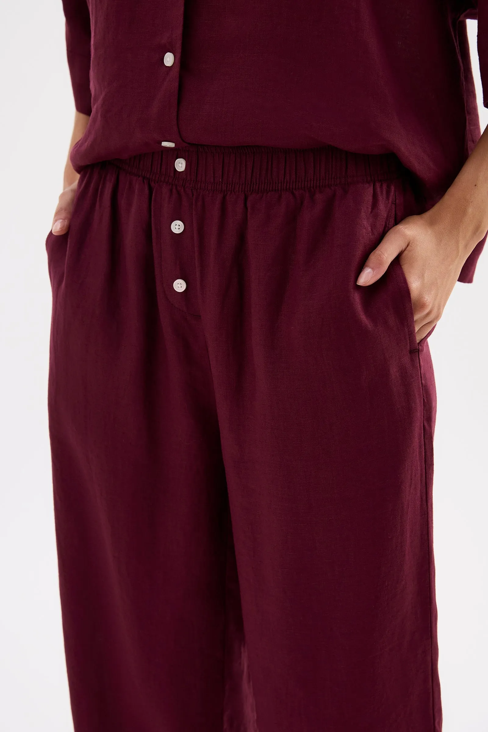 LOUNGE LINEN CROP PANT sold by Nude Lucy product image thumbnail 5