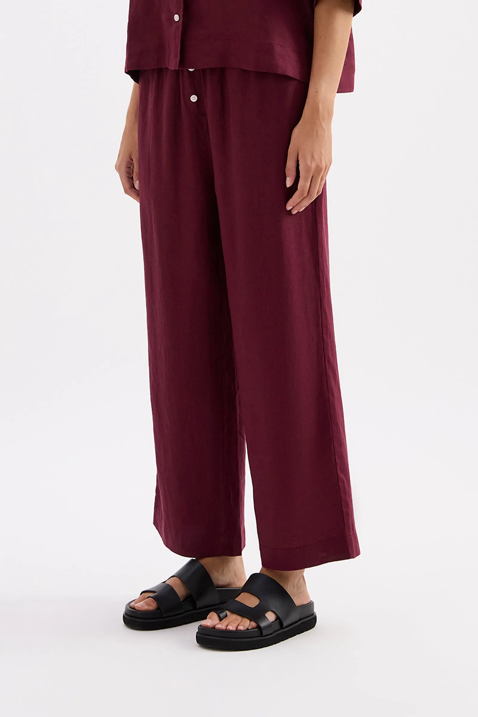 LOUNGE LINEN CROP PANT sold by Nude Lucy product image thumbnail 3