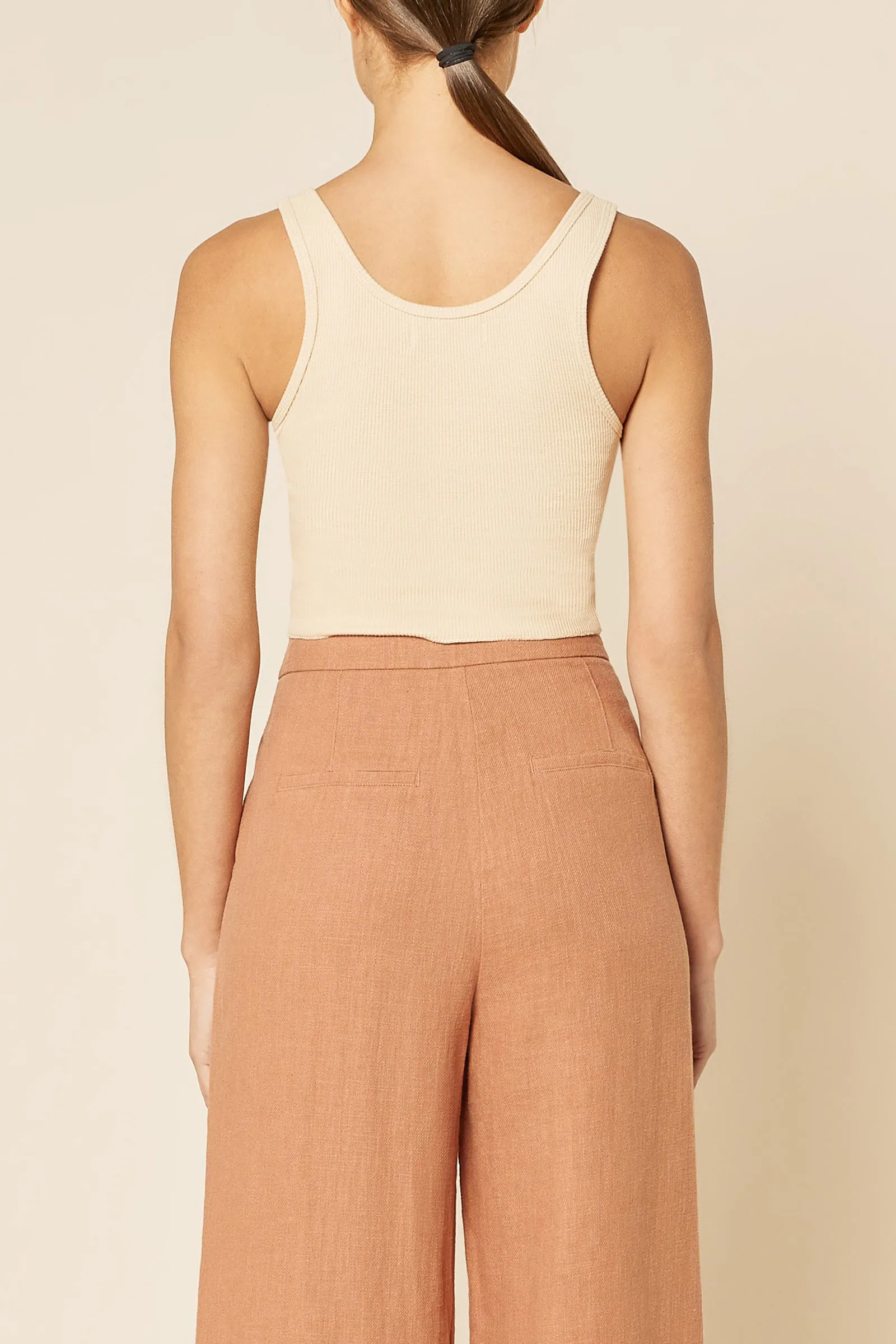 JADE BUTTON FRONT WAFFLE TANK sold by Nude Lucy product image thumbnail 4