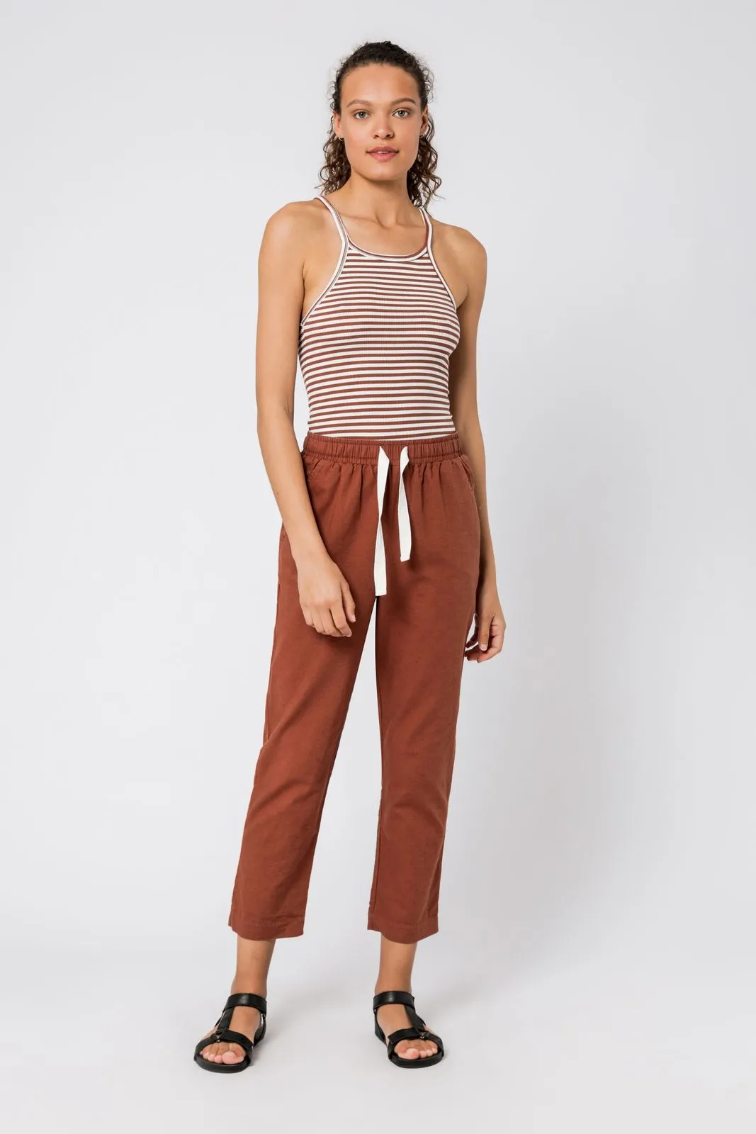 CHARLIE STRIPE RIB TANK sold by Nude Lucy