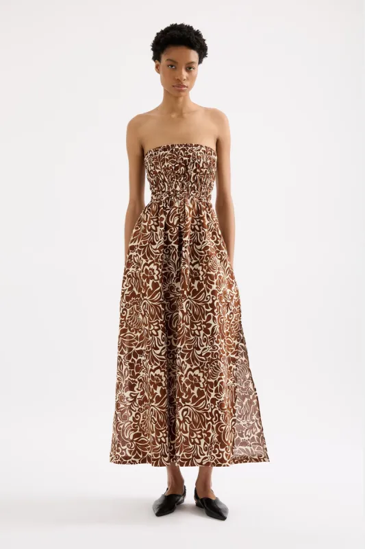 FLORENSE SHIRRED MAXI DRESS sold by Nude Lucy