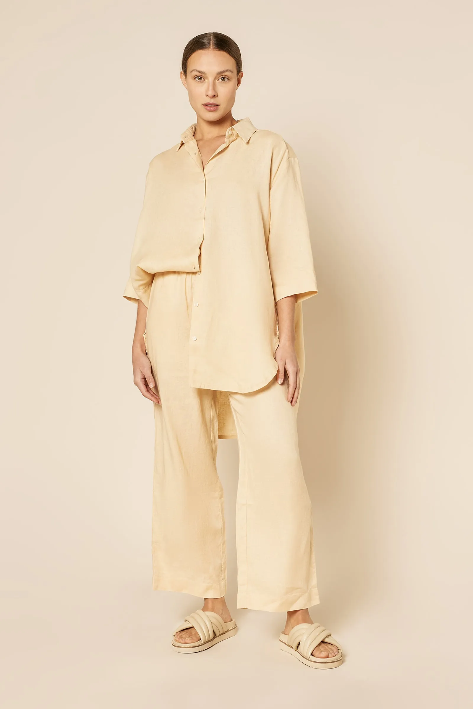 NUDE LINEN LOUNGE CROP PANT sold by Nude Lucy