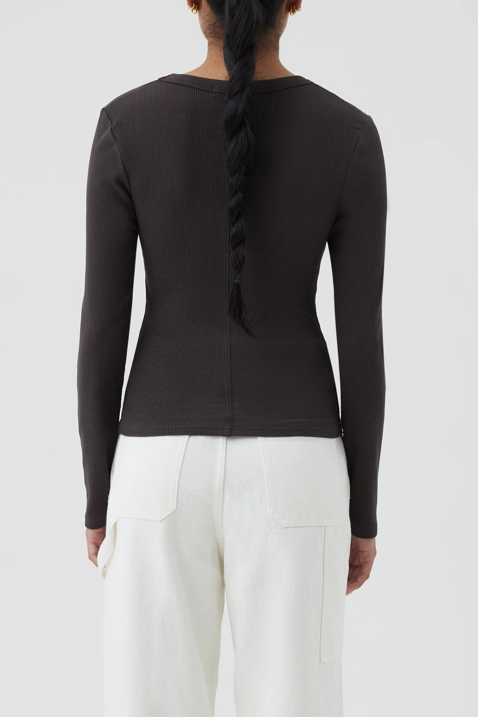 MONROE ORGANIC LS SCOOP TEE sold by Nude Lucy product image thumbnail 4