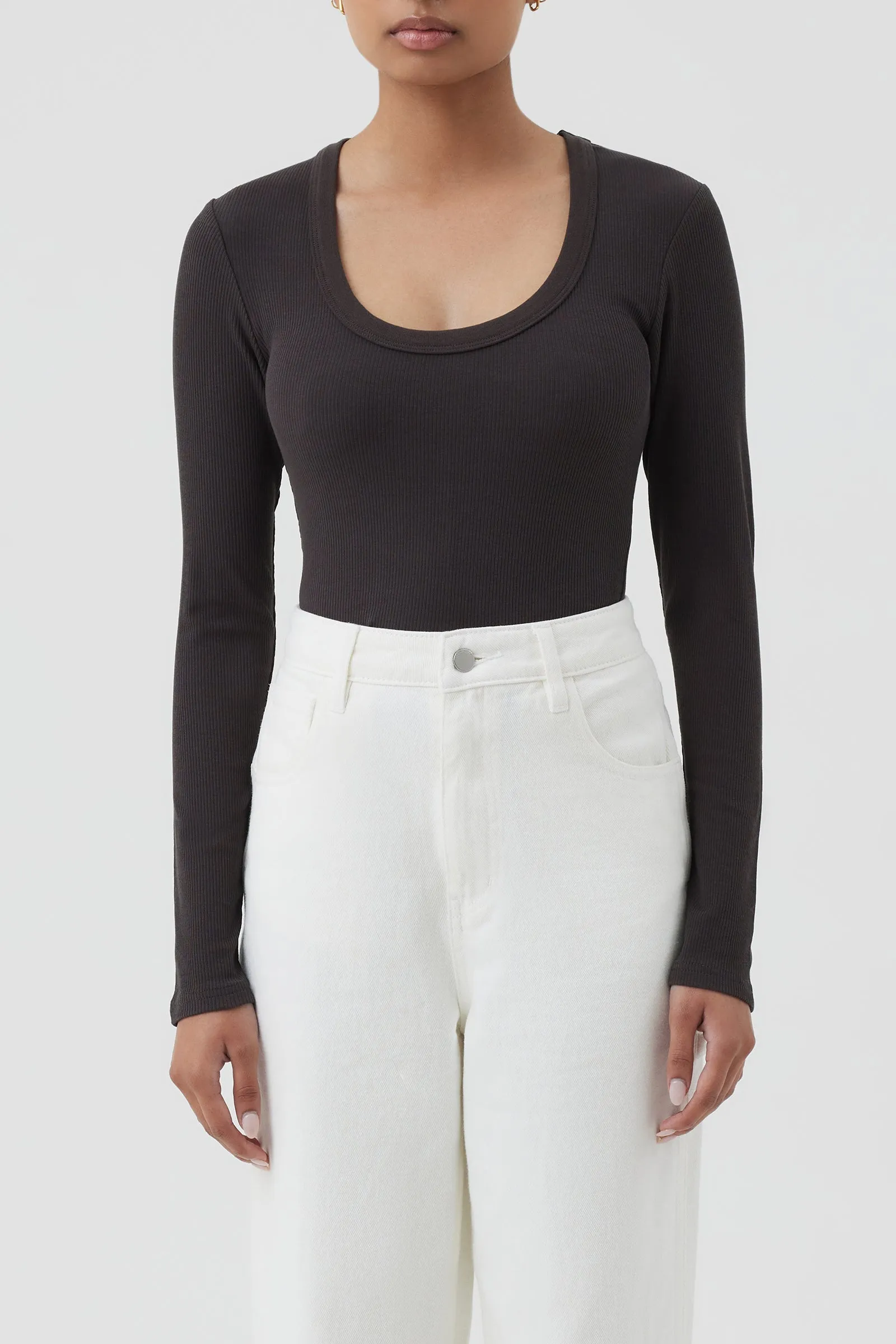 MONROE ORGANIC LS SCOOP TEE sold by Nude Lucy product image thumbnail 2