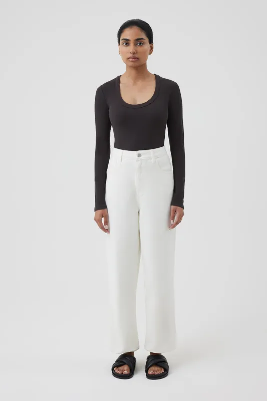 MONROE ORGANIC LS SCOOP TEE sold by Nude Lucy