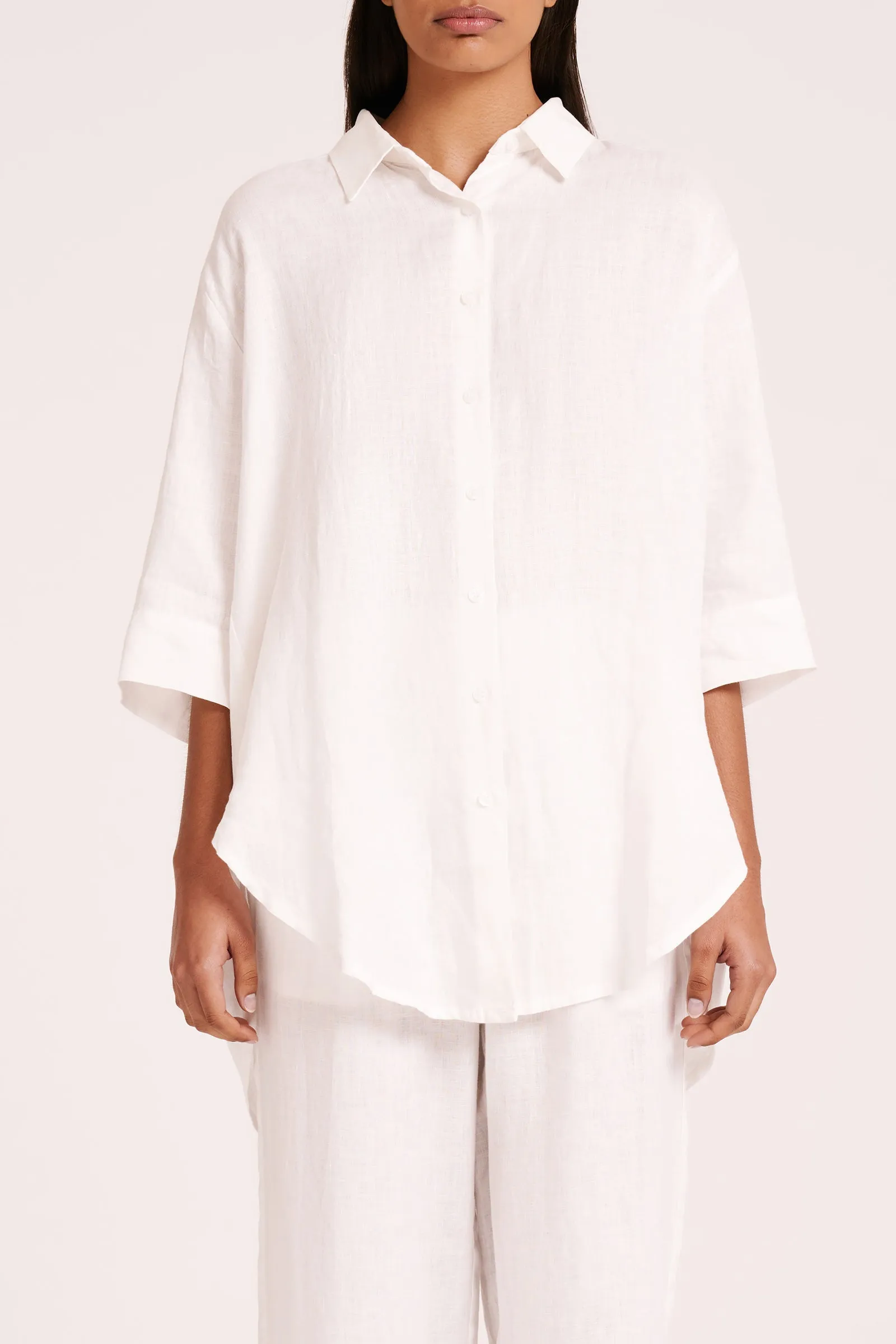 LOUNGE LINEN LONGLINE SHIRT sold by Nude Lucy product image thumbnail 2