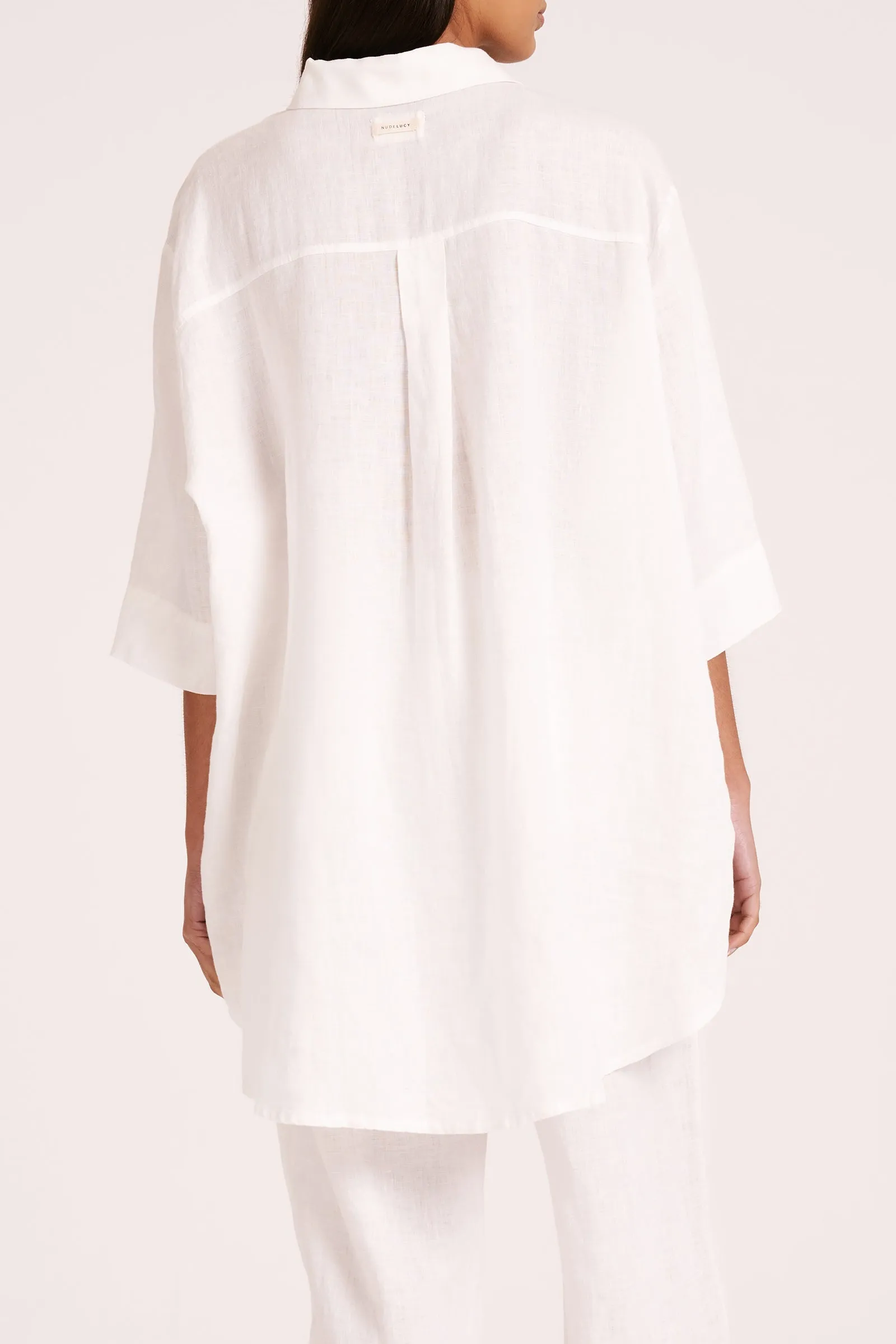 LOUNGE LINEN LONGLINE SHIRT sold by Nude Lucy product image thumbnail 4