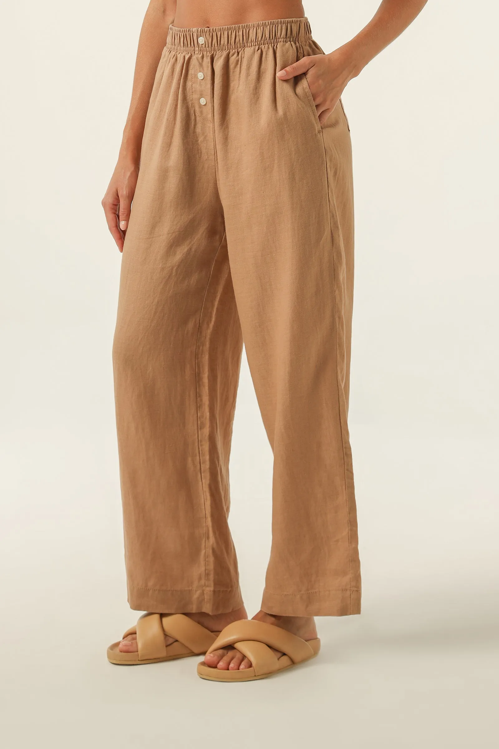 NUDE LINEN LOUNGE CROP PANT sold by Nude Lucy product image thumbnail 3