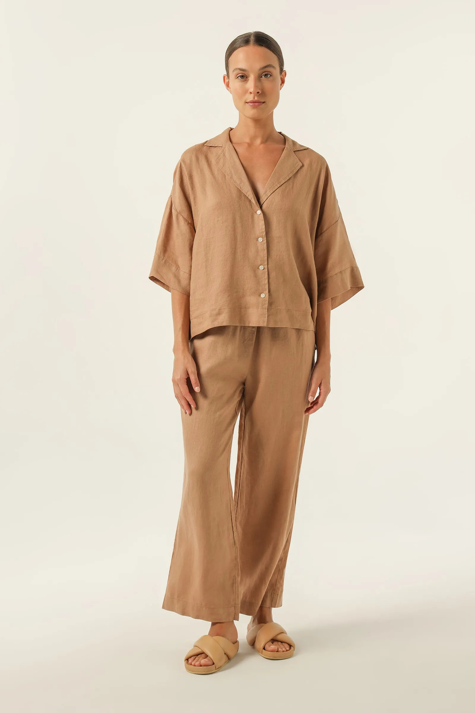 NUDE LINEN LOUNGE CROP PANT sold by Nude Lucy