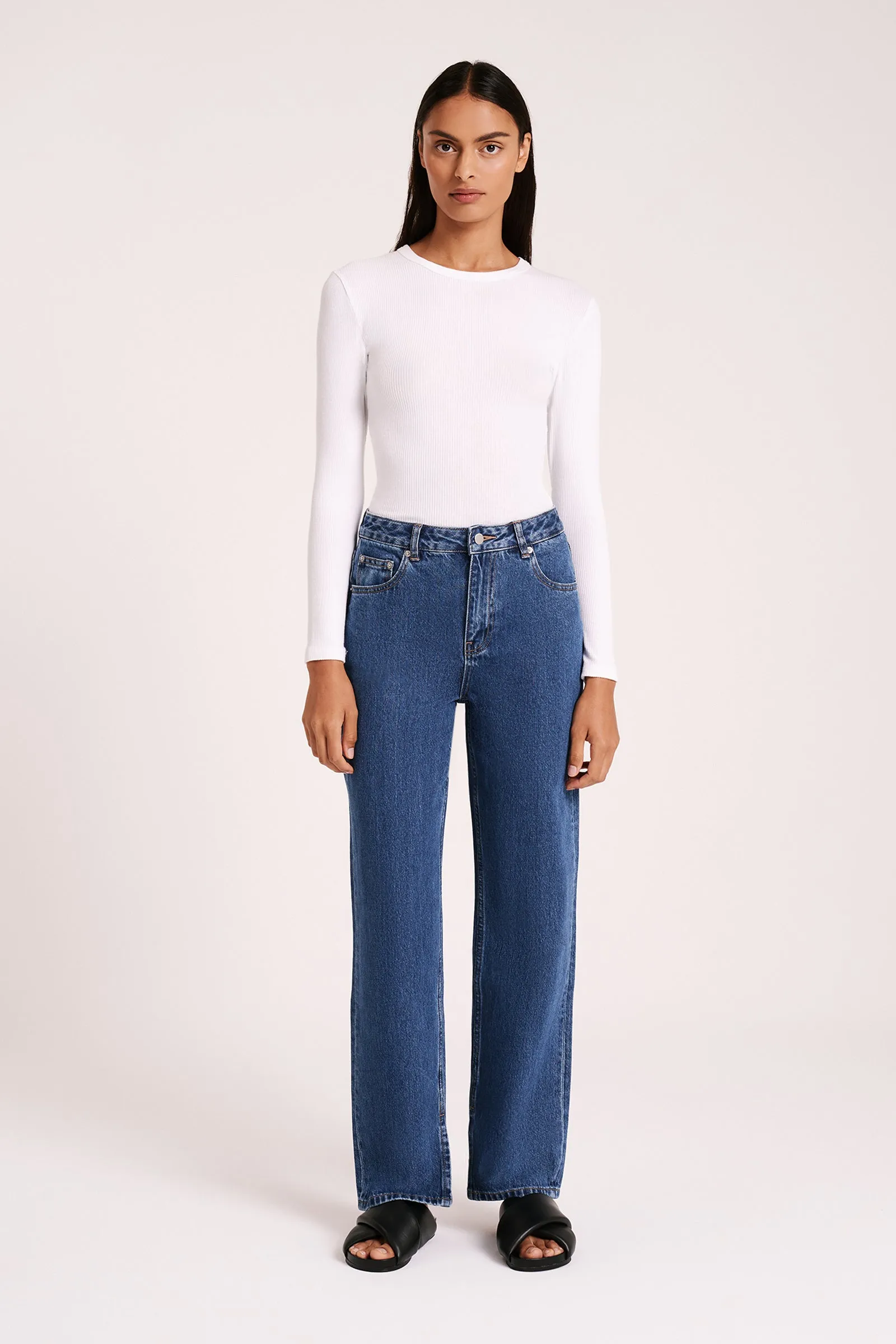 ORGANIC SPLIT HEM JEAN sold by Nude Lucy