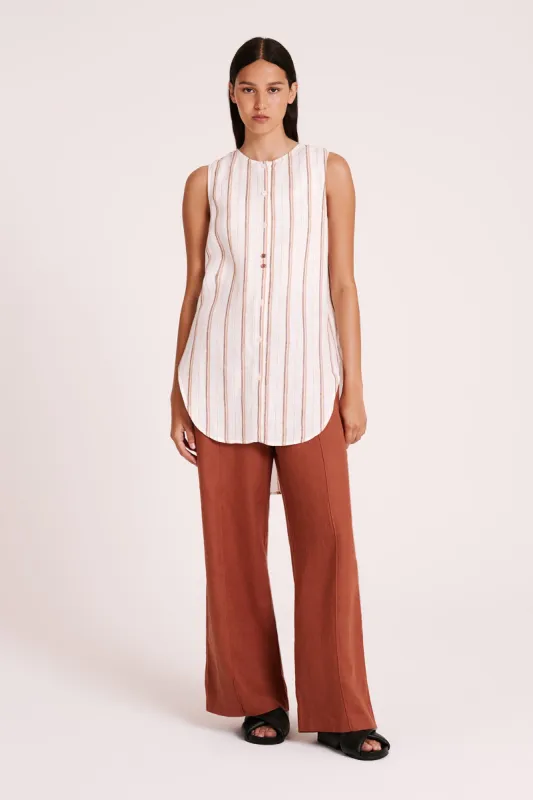 AISHA LINEN SLEEVELESS SHIRT sold by Nude Lucy