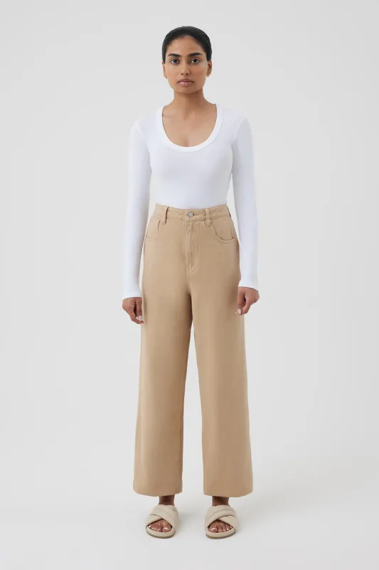 MONROE ORGANIC LS SCOOP TEE sold by Nude Lucy