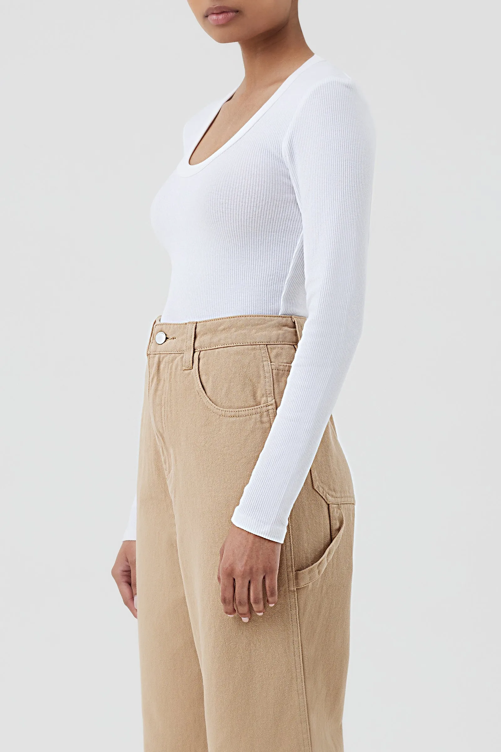 MONROE ORGANIC LS SCOOP TEE sold by Nude Lucy product image thumbnail 3