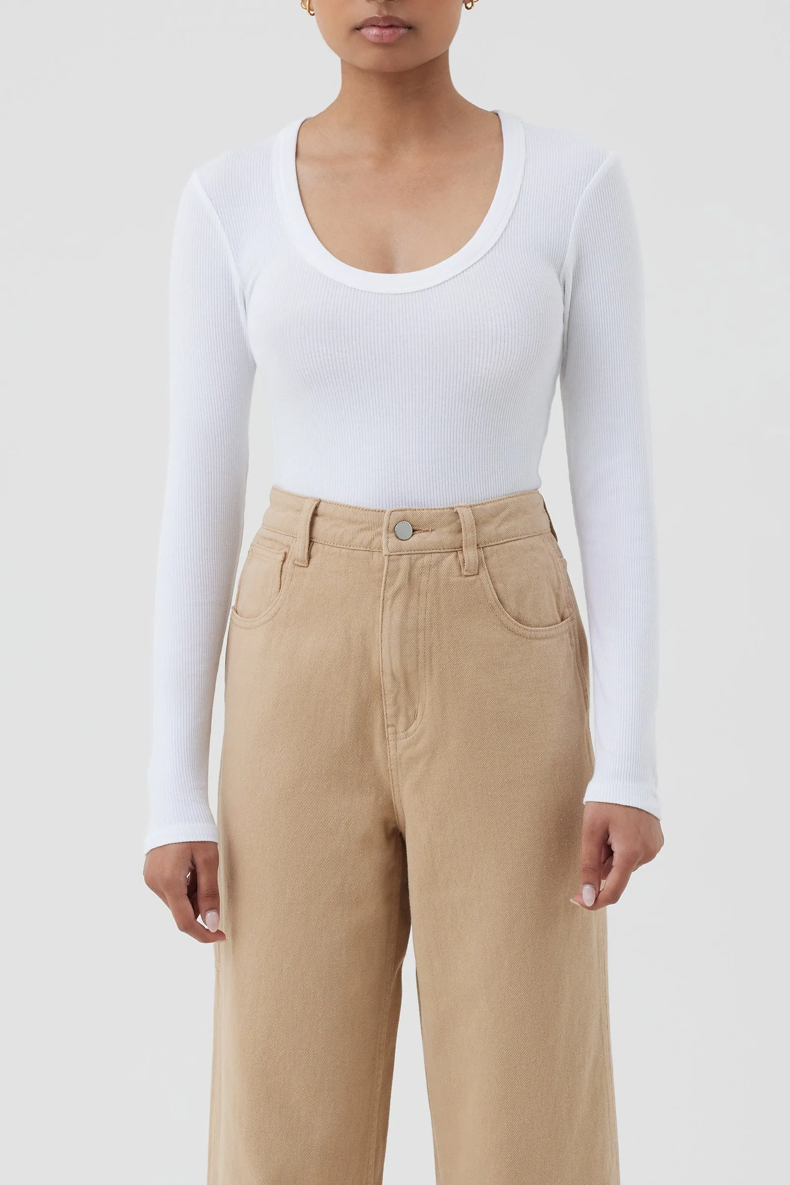 MONROE ORGANIC LS SCOOP TEE sold by Nude Lucy product image thumbnail 2