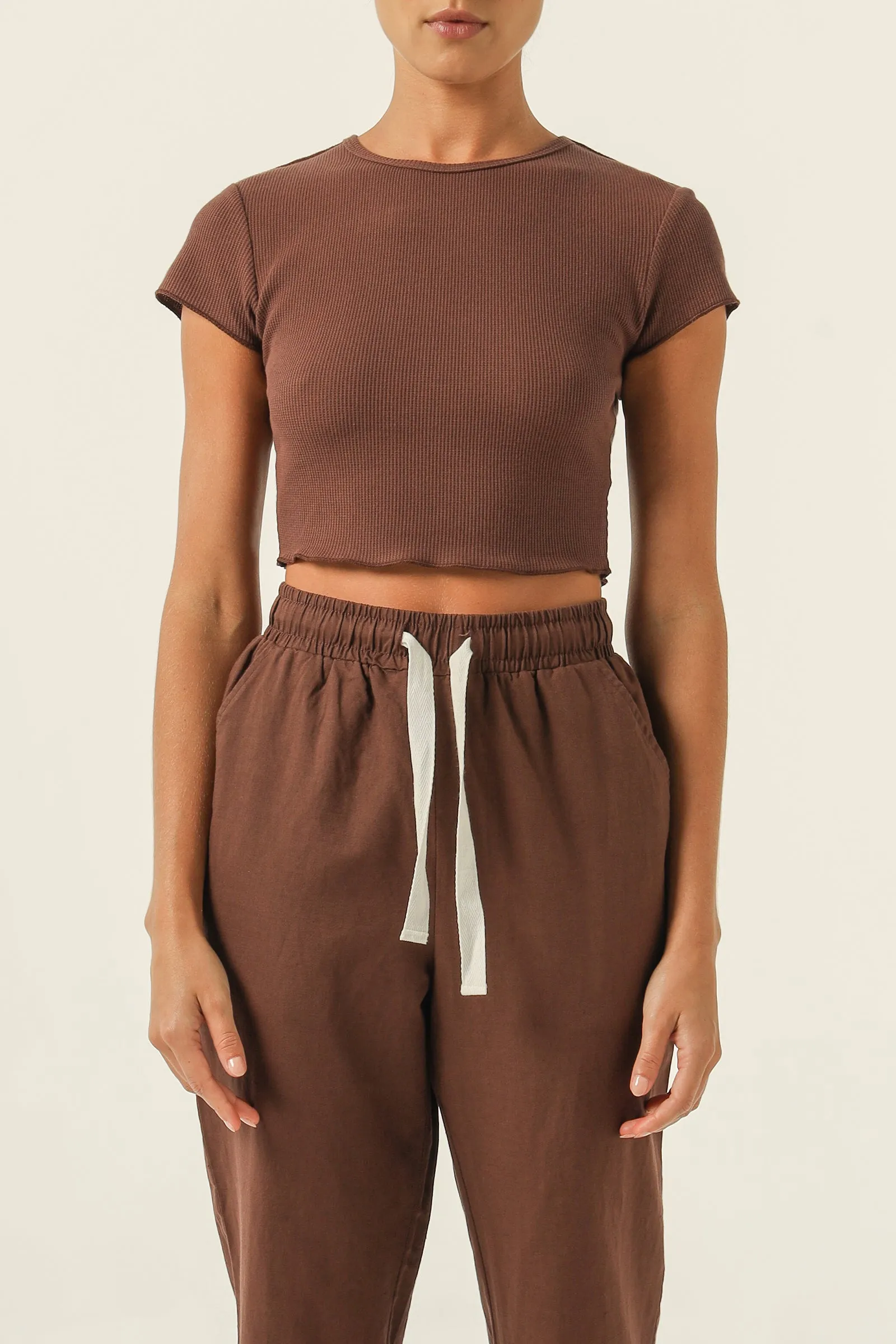 CAMERON BASIC WAFFLE TEE sold by Nude Lucy product image thumbnail 2