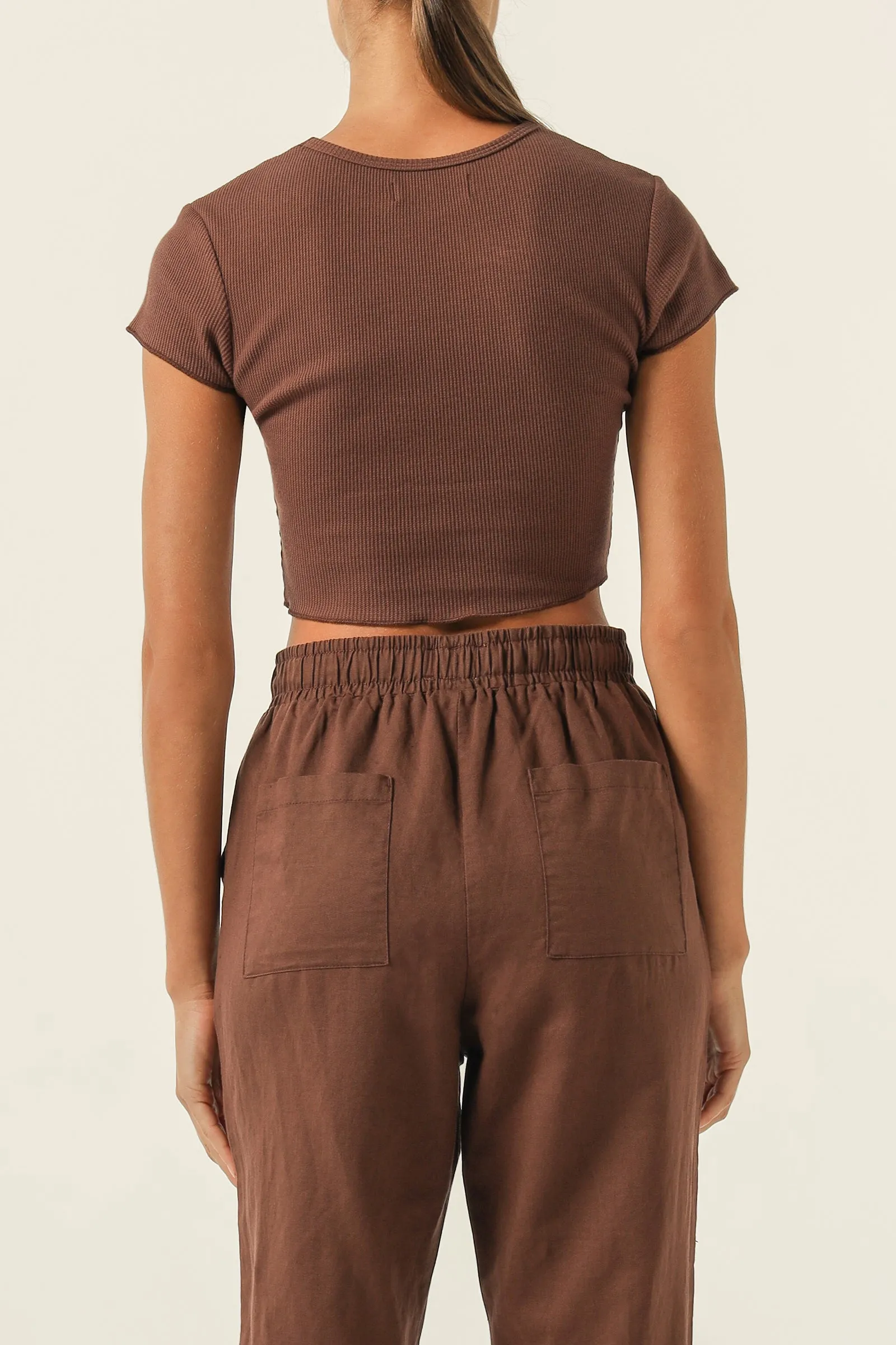 CAMERON BASIC WAFFLE TEE sold by Nude Lucy product image thumbnail 4