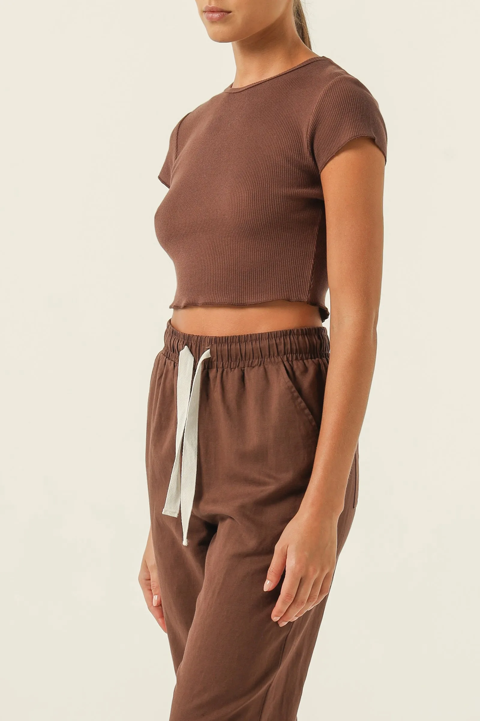 CAMERON BASIC WAFFLE TEE sold by Nude Lucy product image thumbnail 3