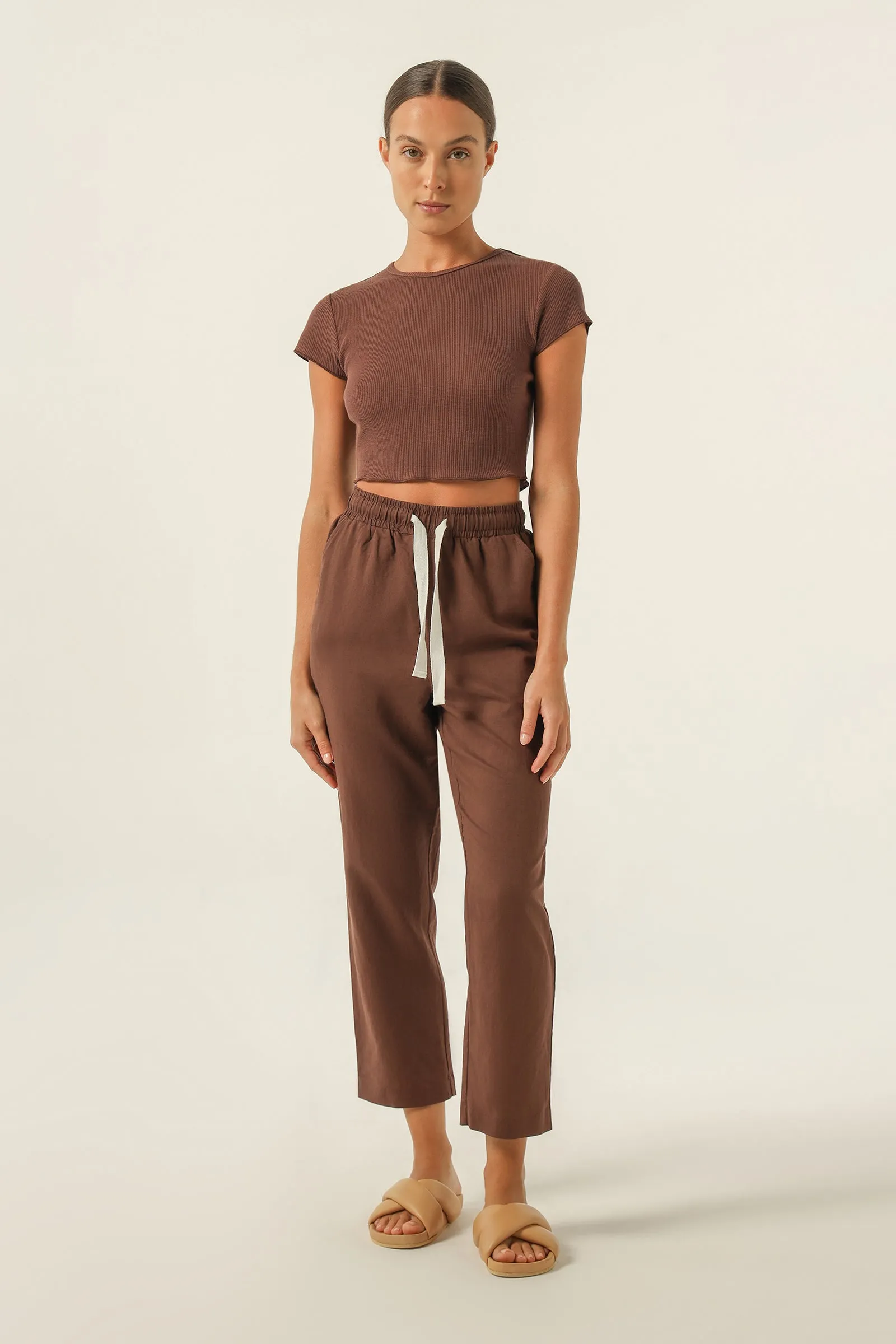 CAMERON BASIC WAFFLE TEE sold by Nude Lucy