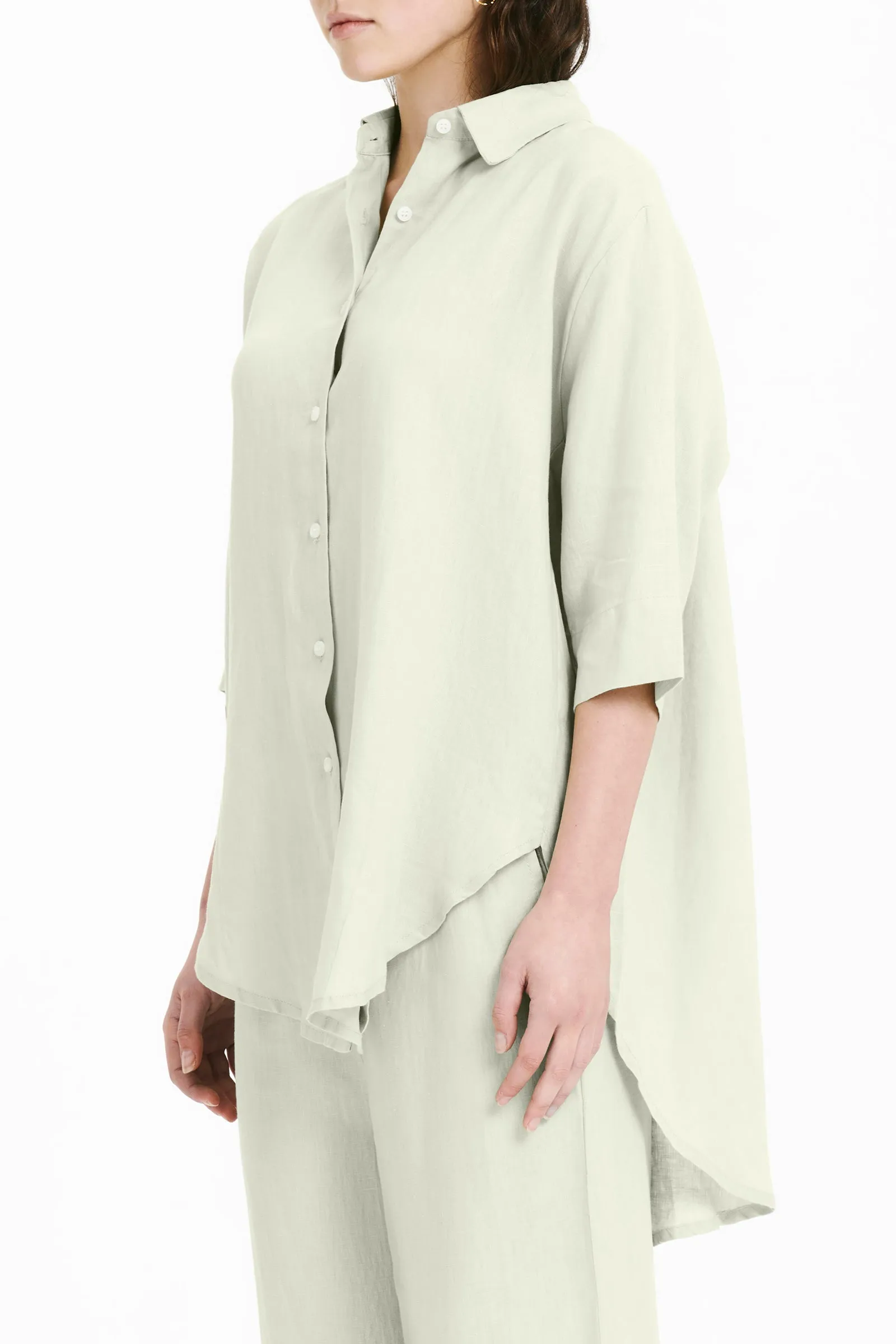 LOUNGE LINEN LONGLINE SHIRT sold by Nude Lucy product image thumbnail 3