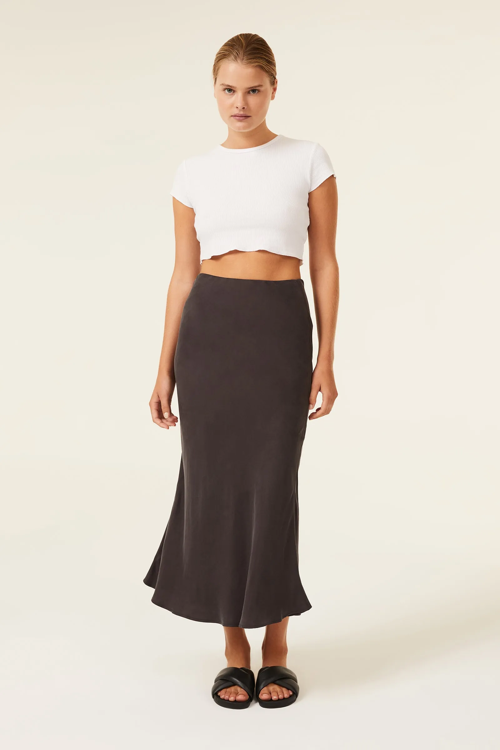HARLOW CUPRO MIDI SKIRT sold by Nude Lucy