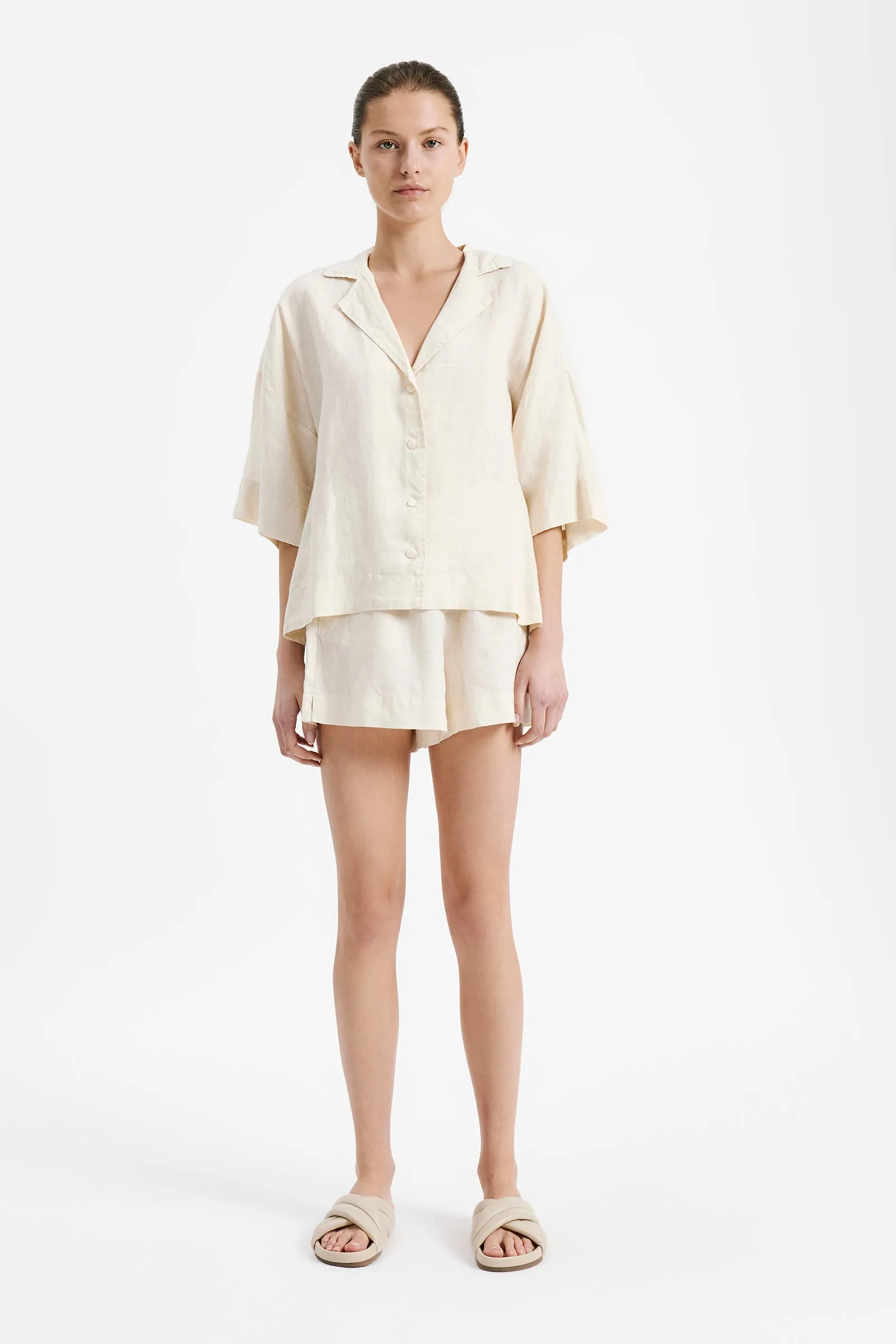 NUDE LINEN LOUNGE SHIRT sold by Nude Lucy