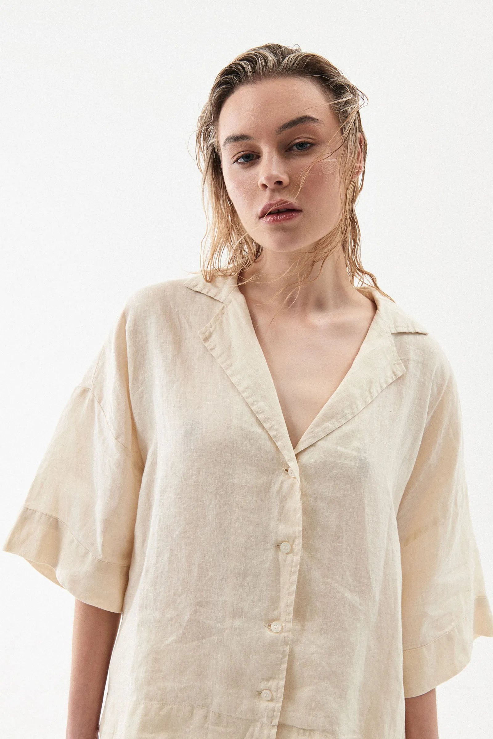 NUDE LINEN LOUNGE SHIRT sold by Nude Lucy product image thumbnail 2
