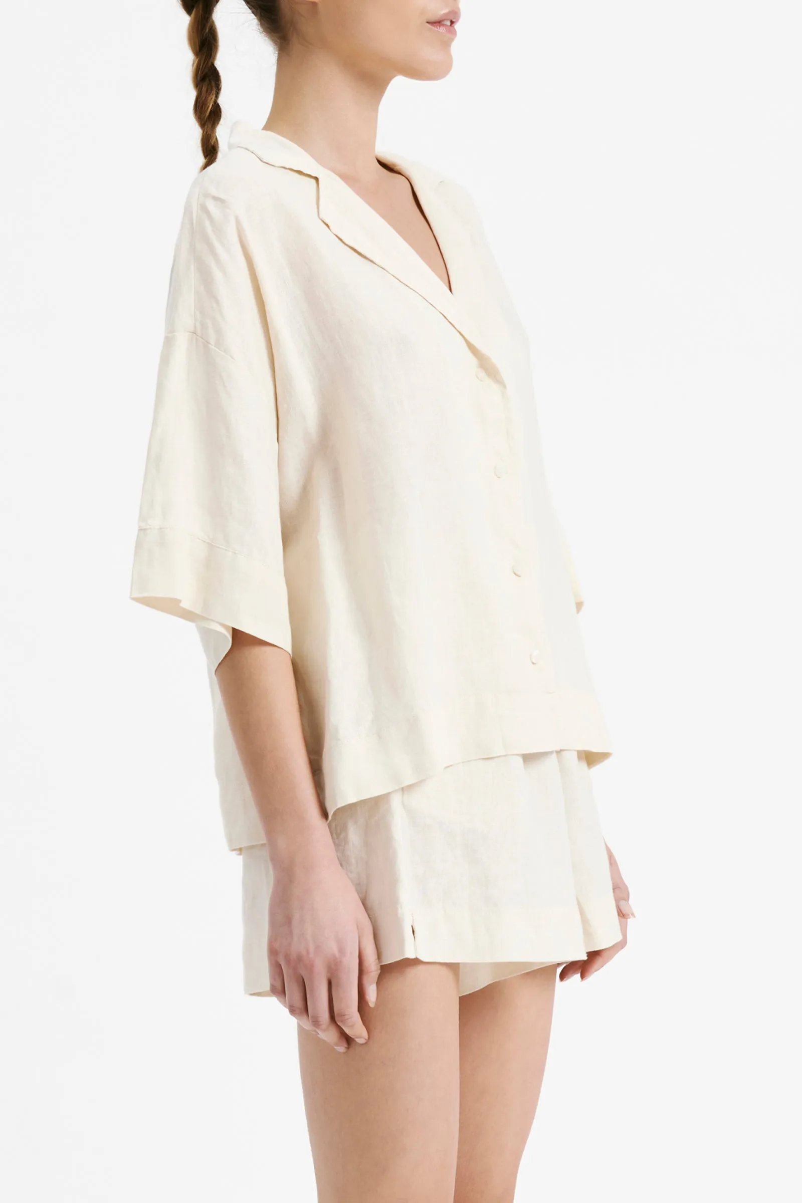 NUDE LINEN LOUNGE SHIRT sold by Nude Lucy product image thumbnail 4